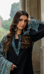 Sapphire 3PC Heavy Embroidered Dhanak Suit ( Printed Woolen Shawl )SPH#1062