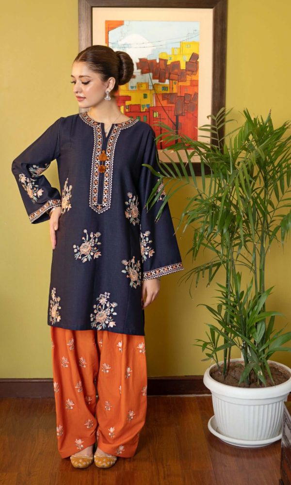 Jazmine 3PC Heavy Embroidered Dhanak Suit ( Embroidered Dhanak Shawl ) JZM#1065