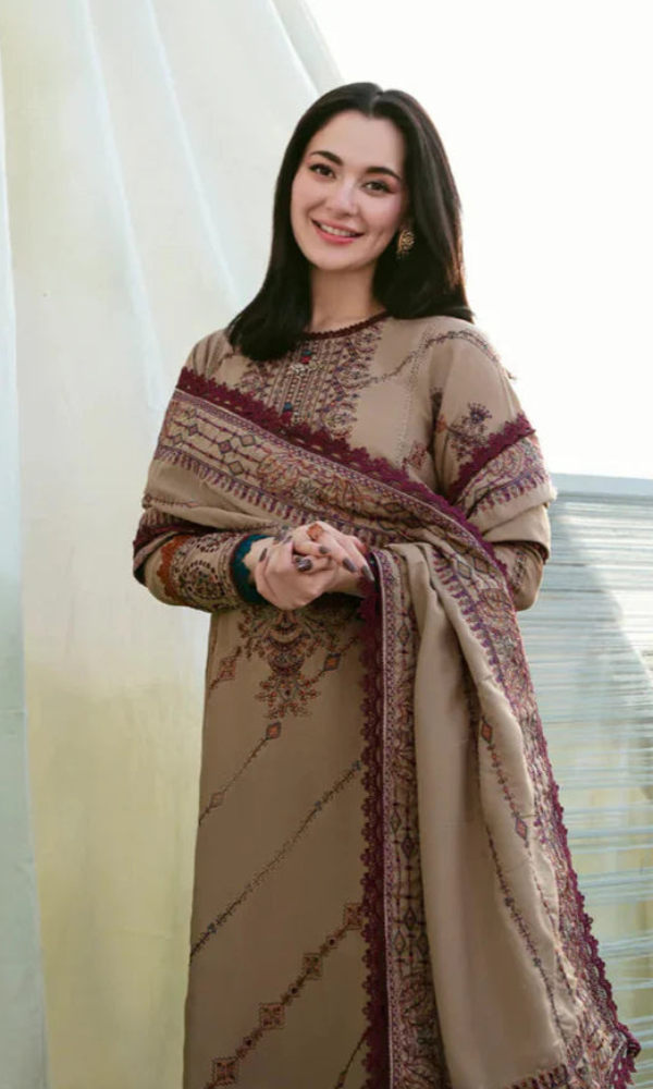 Asim Jofa 3PC Fully Embroidered Dhanak Suit Ajk#103