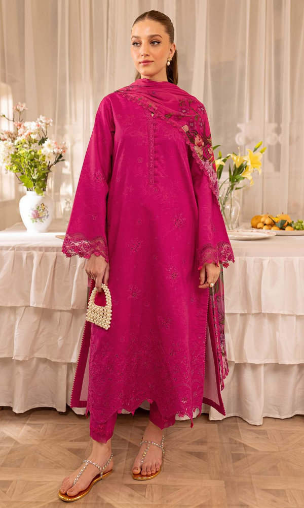 Maria.B 3PC (Unstitched) Embroidered Lawn Suit JZ-99