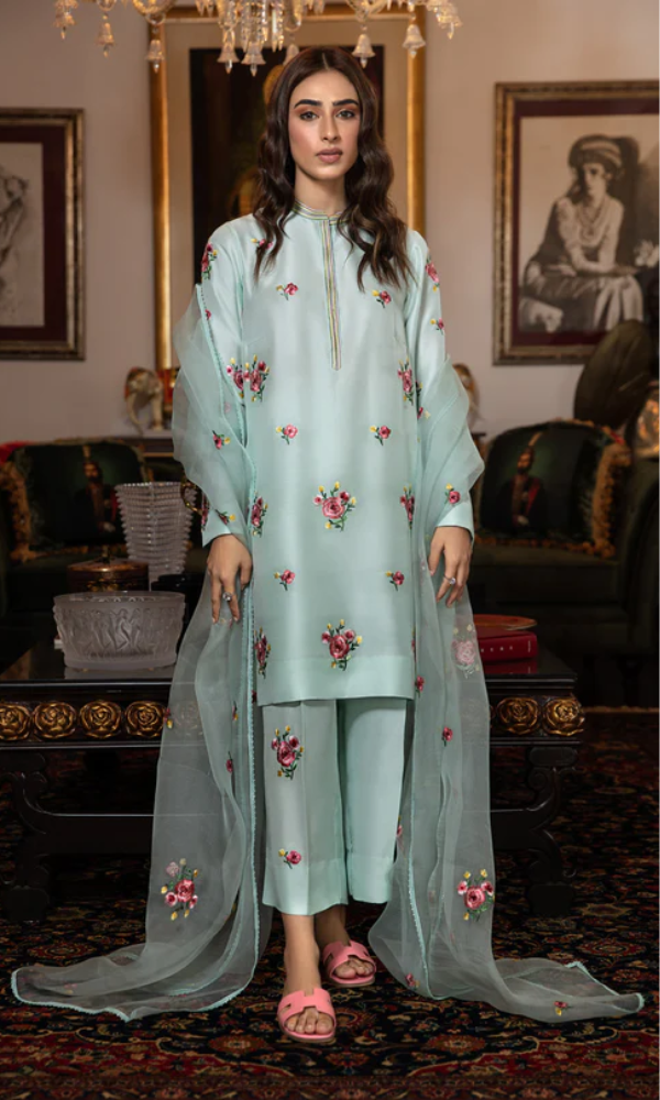 Bareeze - 3PC Embroidered Shamoz Silk Suit - BR09