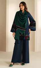 Jazmine 3PC Heavy Embroidered Dhanak Suit ( Embroidered Dhanak Shawl ) JZM#1065