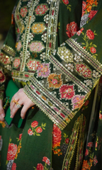 Baroque 3PC Heavy Embroidered Shamoz Silk Suit ( Four-sided Embroidered Ready to Wear Shamoz Silk Dupatta )