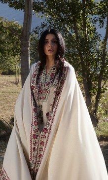 Zaha 3PC Fully Embroidered Dhanak Suit AJ-631