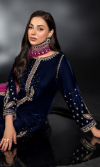 Naqshi - 3PC Velvet Embroidered Suit - NQ071