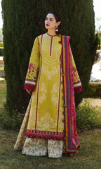 Hussain Rehar 3PC Heavy Embroidered Dhanak Suit ( Printed Woolen Shawl ) HRN#1063