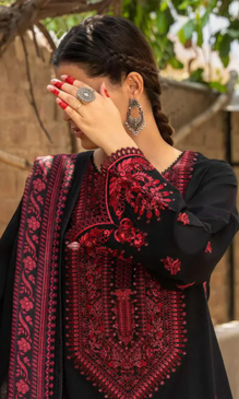 Baroque 3PC Heavy Embroidered Dhanak Suit ( Heavy Embroidered Dhanak Shawl )BRQ#1069