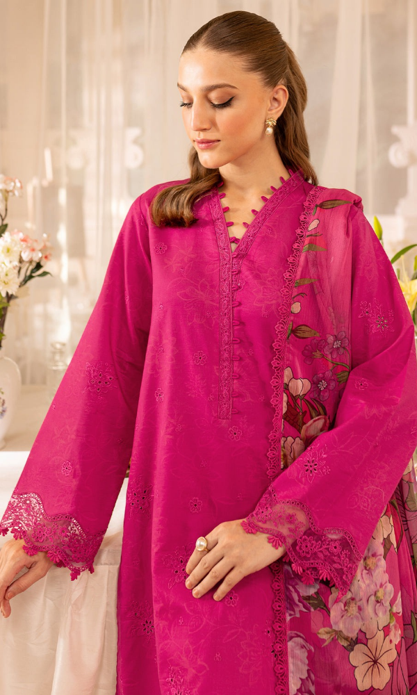 Maria.B 3PC (Unstitched) Embroidered Lawn Suit JZ-99