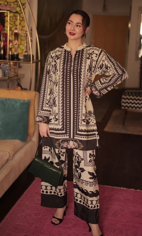 Sapphire - 2PC Printed Shamoz Silk Suit - SP001