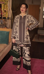 Sapphire - 2PC Printed Shamoz Silk Suit - SP001