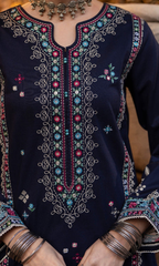 Maria.B 3PC Fully Embroidered Dhanak Suit MR#120