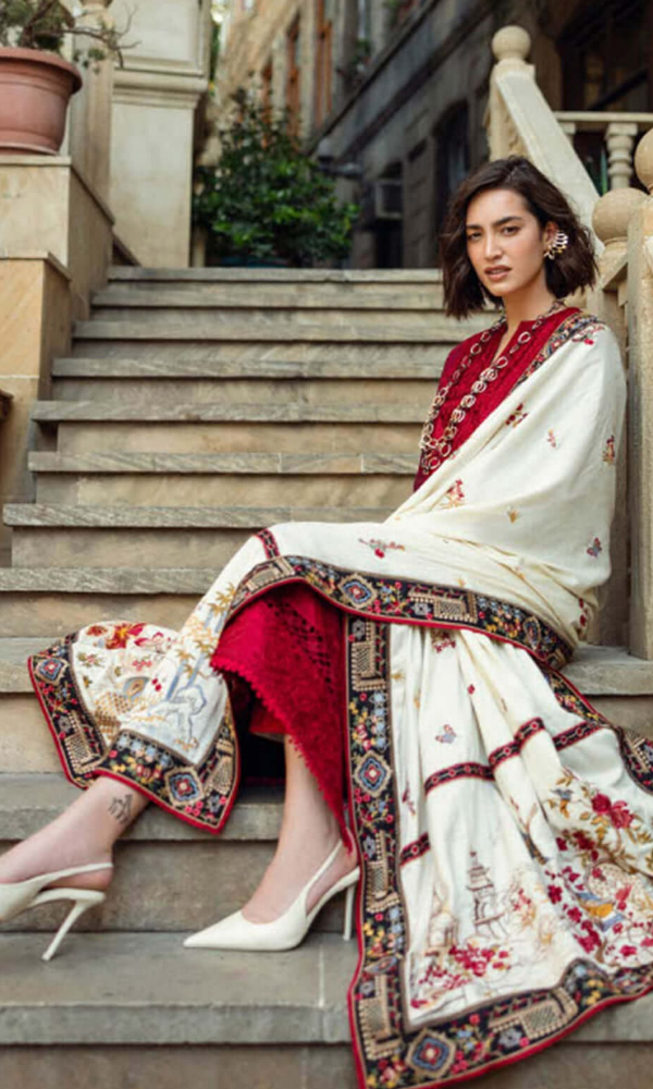 Mushq 3PC Fully Embroidered Dhanak Shirt