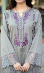 Mushq 3PC (Unstitched) Fully Embroidered Lawn Fabric RP-60