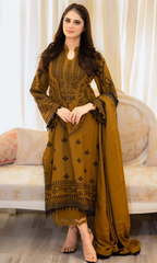 Jazmine - 3PC Heavy Embroidered lawn Suit with Embroidered lawn Shawl