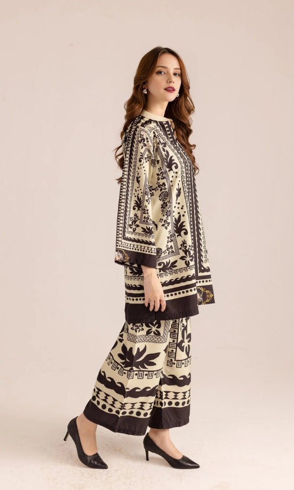 Sapphire - 2PC Printed Shamoz Silk Suit - SP001