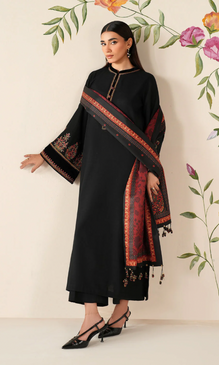 Baroque 3PC Heavy Embroidered Dhanak Suit ( Printed Woolen Shawl )MRB#1027