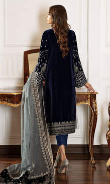 Baroque - 3PC Velvet Embroidered Suit AR 056