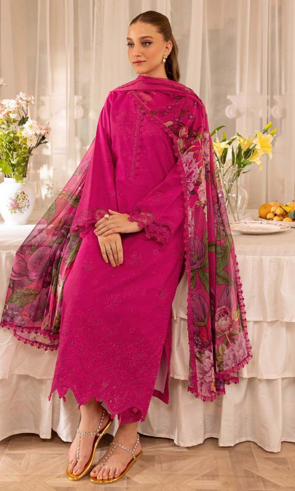 Maria.B 3PC (Unstitched) Embroidered Lawn Suit JZ-99
