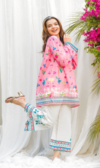 Sui Dhagha - 2PC Printed Shamoz Silk Suit - SD011