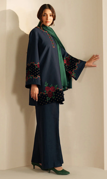 Jazmine 3PC Heavy Embroidered Dhanak Suit ( Embroidered Dhanak Shawl ) JZM#1065