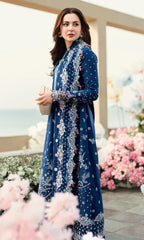 Qalamkar - 3PC Embroidered Sequence Chickenkari Lawn Suit - QLM 7098