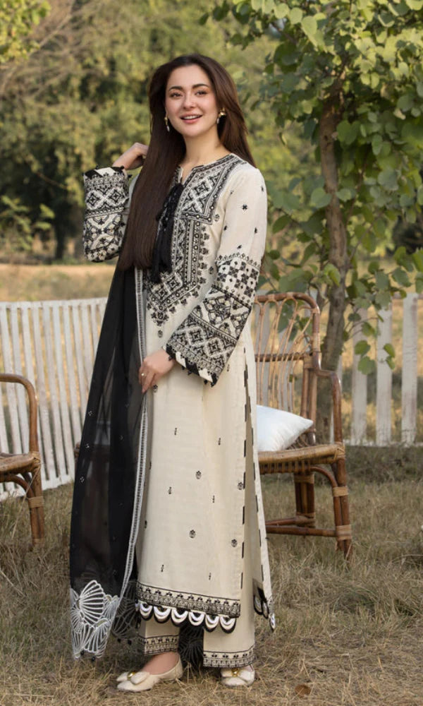 Maria.B 3PC Lawn Embroidered Suit -AL021