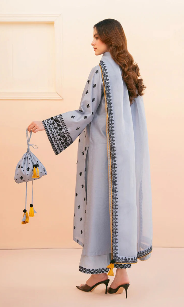 Maria.B 3PC (Unstitched) Embroidered Lawn Fabric Rz-69