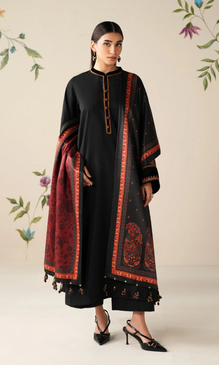 Baroque 3PC Heavy Embroidered Dhanak Suit ( Printed Woolen Shawl )MRB#1027