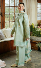 Zara Shah Jahan - 3PC Heavy Embroidered Lawn Suit Fine Printed Silk Dupatta