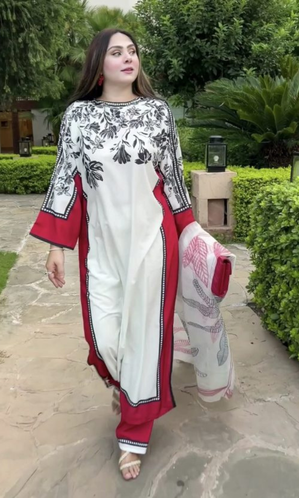 Lulusar - 3PC Printed Shamoz Silk Suit - LS035