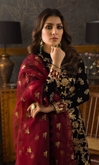 Asim Jofa - 3PC Velvet Embroidered Suit - AJ099