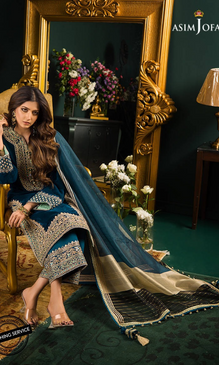 Asim Jofa - 3PC Velvet Embroidered Suit - AJ089