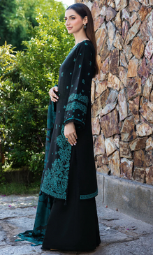 Maria.B 3PC Heavy Embroidered Dhanak Suit ( Printed Woolen Shawl )Mar#073