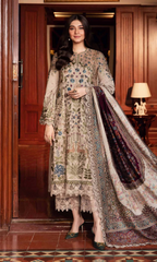 Maria.B 3PC Fully Embroidered Dhanak Fabric