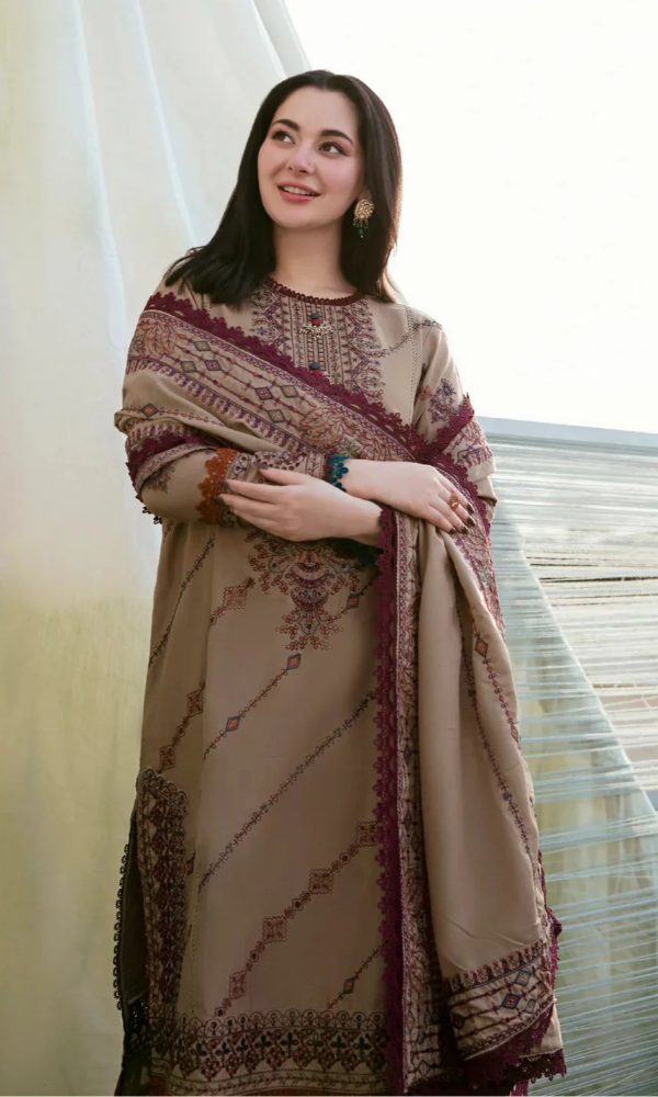 Asim Jofa 3PC Fully Embroidered Dhanak Suit Ajk#103