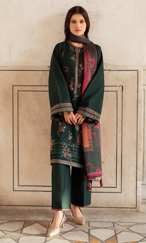 Jazmin - 3PC Embroidered Dhanak Suit