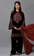 Kayseria - 3PC Heavy Embroidered Lawn Suit  Full Embroidered Chiffon Dupatta