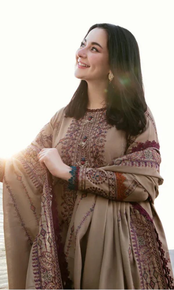 Asim Jofa 3PC Fully Embroidered Dhanak Suit Ajk#103