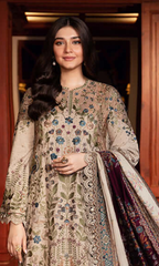 Maria.B 3PC Fully Embroidered Dhanak Fabric