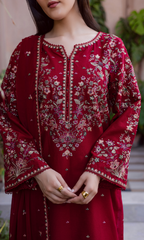 Maria.B 3PC (Unstitched) Embroidered Lawn Suit With Embroidery Chiffon Duppata BT-99