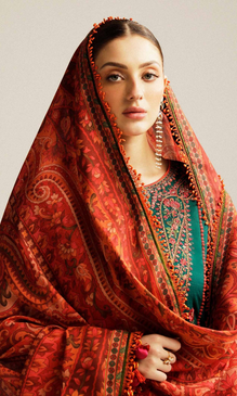 Hussain Rehar 3PC - Fully Embroidered Dhanak Fabric