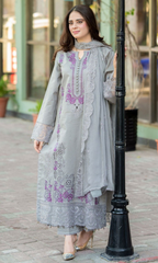 Mushq 3PC (Unstitched) Fully Embroidered Lawn Fabric RP-60