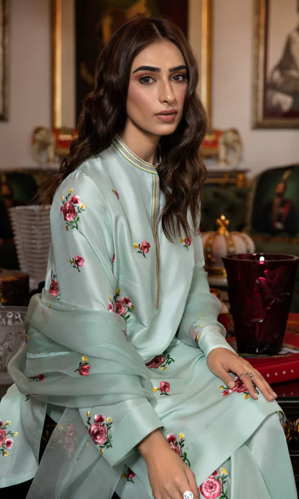 Bareeze - 3PC Embroidered Shamoz Silk Suit - BR09