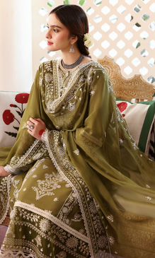 Maria.B 3PC Fully Embroidered Dhanak Shirt