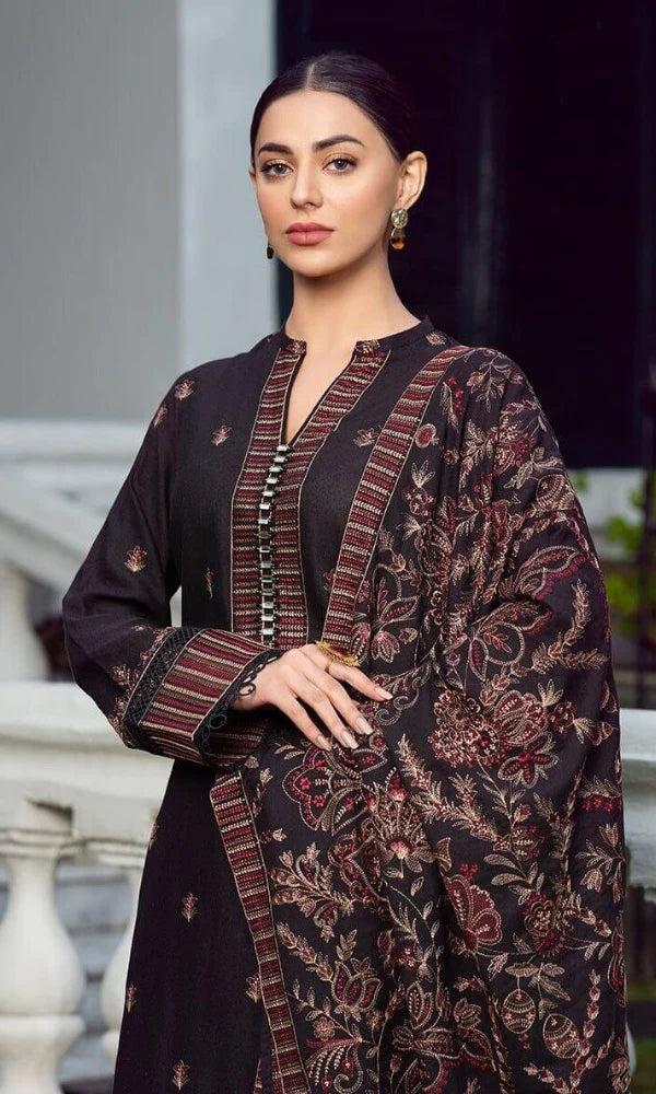 Bareeze - 3PC Dhanak  Heavy Embroidered Shirt With Dhanak Embroidered Dupatta