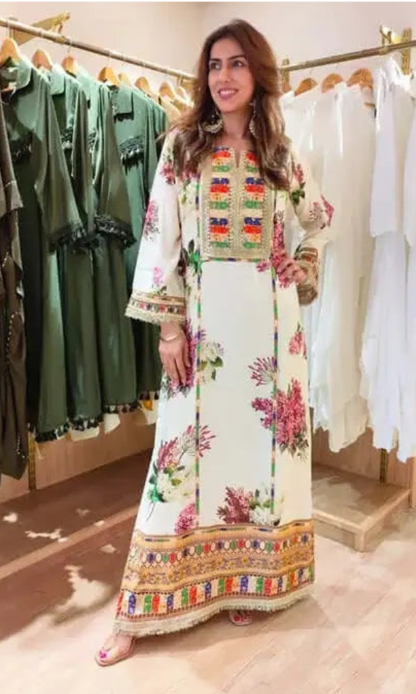 Baroque 3PC Unstitched Heavy Embroidered Shamoz Silk Suit ( Four-Sided Embroidered Ready To Wear Shamoz Silk Dupatta ) BRQ#1073