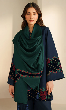 Jazmine 3PC Heavy Embroidered Dhanak Suit ( Embroidered Dhanak Shawl ) JZM#1065