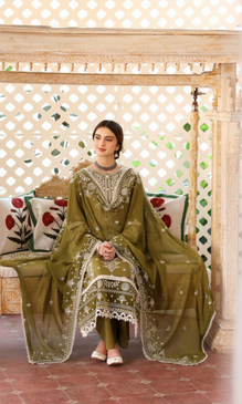 Maria.B 3PC Fully Embroidered Dhanak Shirt