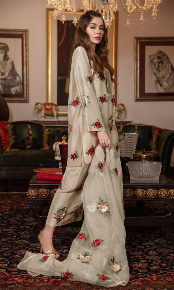 Bareeze - 3PC Embroidered Shamoz Silk Suit - BR13