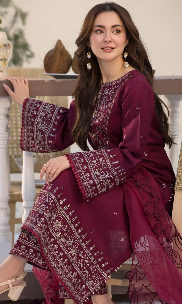 Qalamkar 3PC Fully Embroidered Lawn Suit Qlm#1